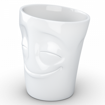 Preview: FiftyEight Henkelbecher Mug Vergnügt weiss
